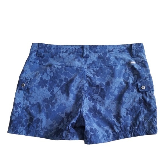 Eddie Bauer Women’s Blue Nylon Spandex Patterned Lightweight Cargo Shorts Sz. 10 - Picture 6 of 11